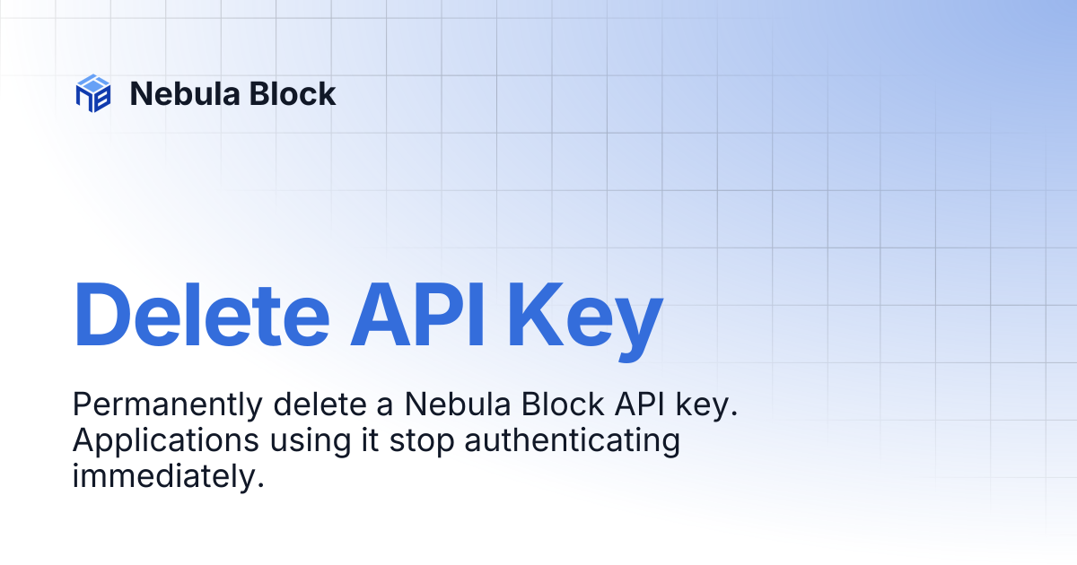 Delete API Key | Nebula Block